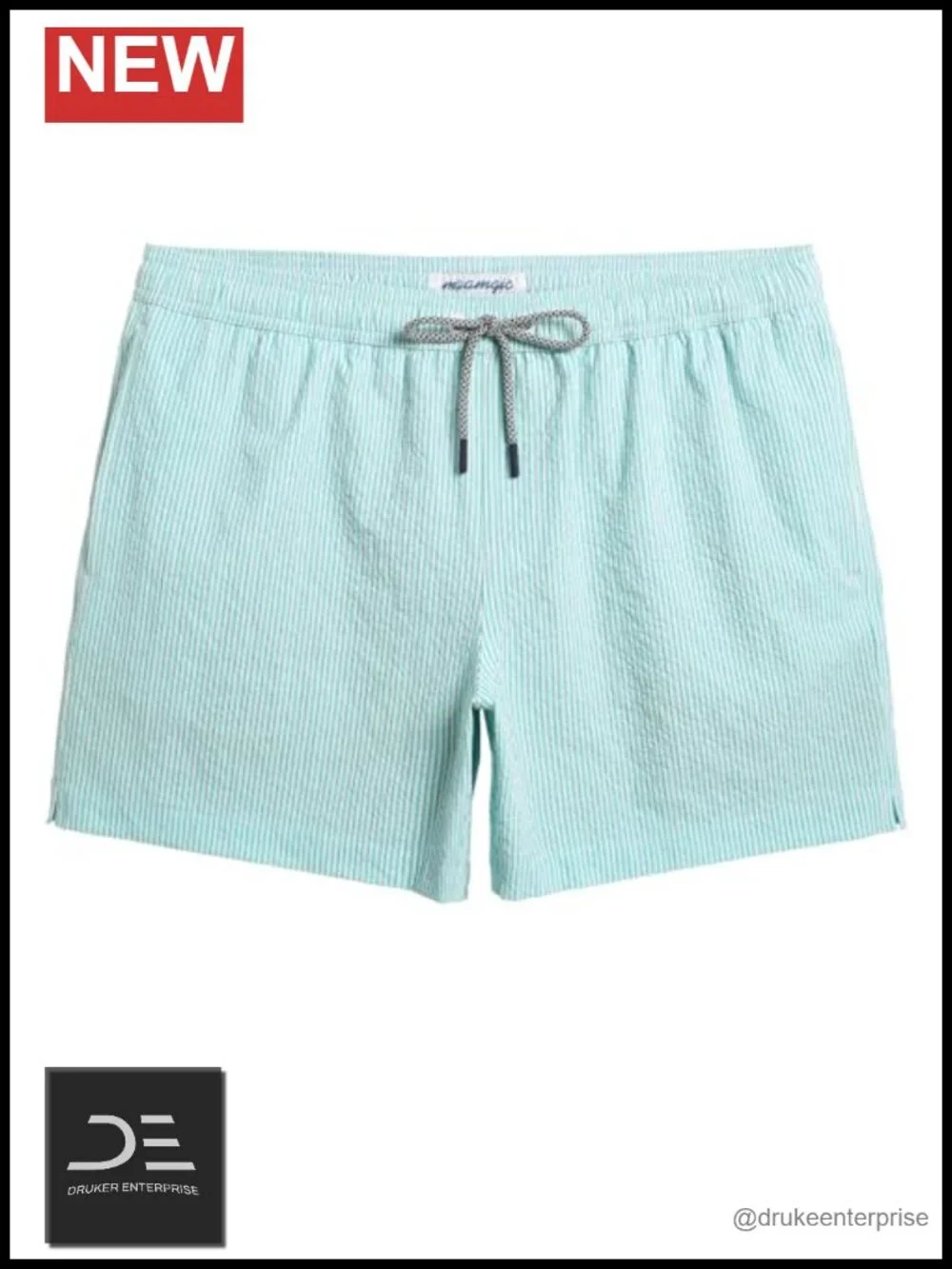 Men's Seersucker Swim Trunks 5.5